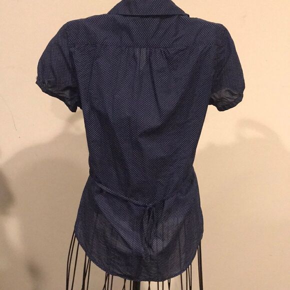 Levi's Navy w White Dots Button Front Blouse - SM - Picture 7 of 8